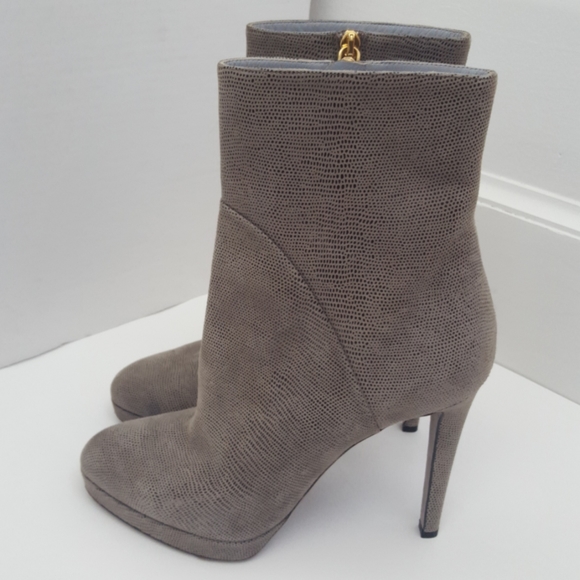 Sergio Rossi size 39 boots leather snake effect ankle heeled stiletto - Picture 2 of 12